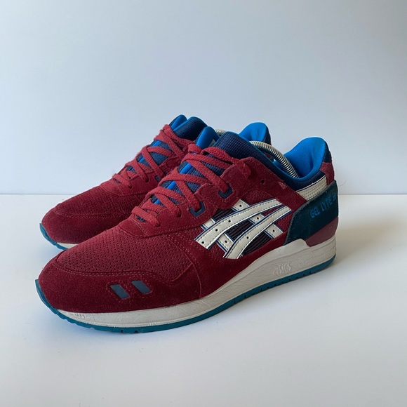 Asics Gel Lyte lll - Burgandy Navy Blue - Picture 2 of 9